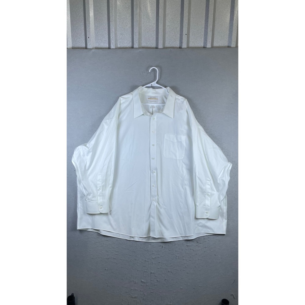 Roundtree & Yorke Gold Label Dress Shirt Mens 22 35 Big White Excellent Non-Iron